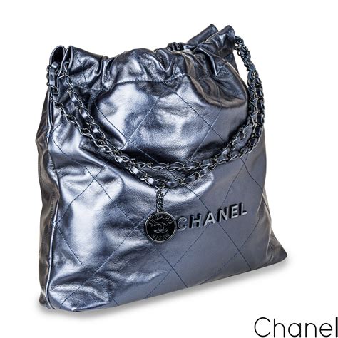 chanel dark blue bag|Chanel 22 small.